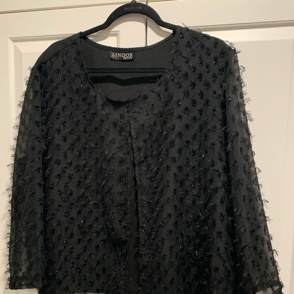 Lindor blouse, petite, black, eyelash - Picture 2 of 11